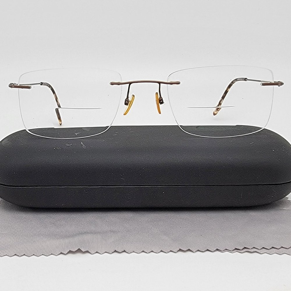 Totally Rimless TR-215 Brown Rimless Eyeglasses Frame w/ Case 49-19-135
